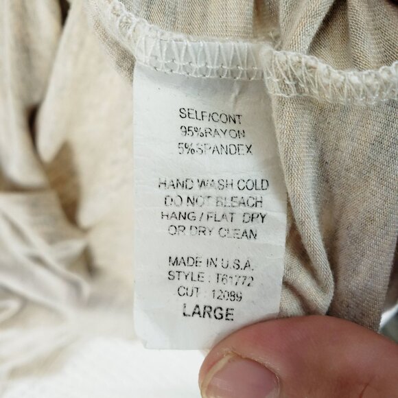 ODDI Women's Long Sleeve Boho Raglan Top Size Large Made in USA - Picture 9 of 9